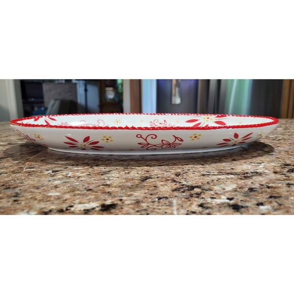 Temptations Oval Sharing Tray Red (14" X 8" X 1.5" H) - Picture 14 of 15